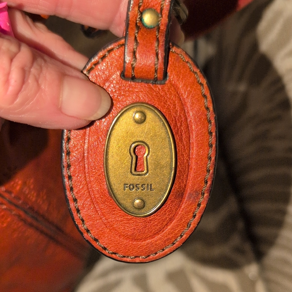 Fossil Talita Burnt Orange Leather Crossbody Bag - Picture 2 of 16